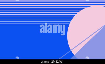 Moon scenery wallpaper vector in pink and blue Stock Vector