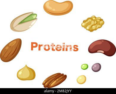 Fiber text around with nuts illustration Stock Vector