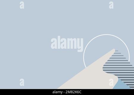 Minimal blue mountain background vector aesthetic Stock Vector