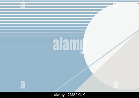 Moon geometric aesthetic background vector in winter blue Stock Vector