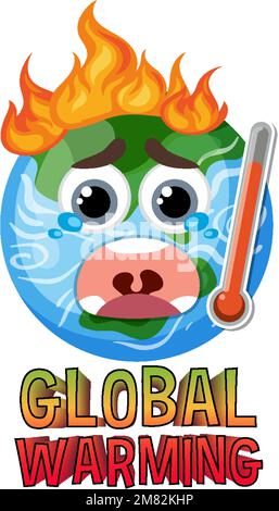 Global warming text banner concept illustration Stock Vector Image ...