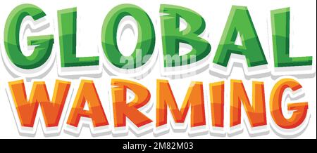 Greenhouse effect text for banner or poster design illustration Stock Vector