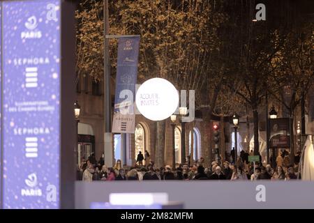 Dior with Christmas Lights on Avenue Des Champs Elysees - Paris