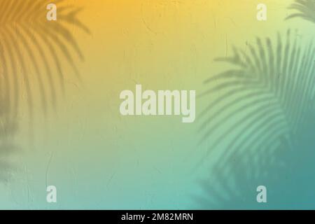 Tropical gradient background vector with leaf shadow Stock Vector