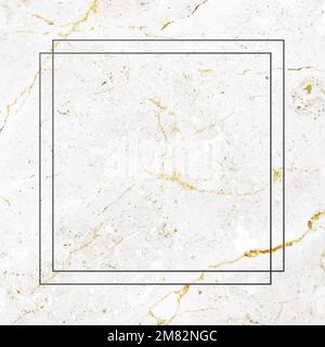 Square black frame on white marble background vector Stock Vector
