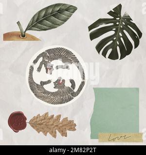 Vintage and cool sticker set vector Stock Vector