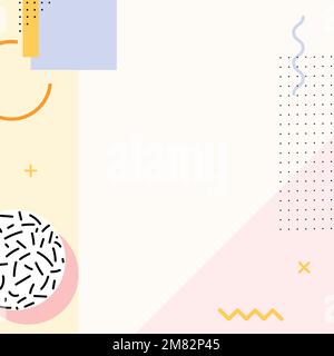 Pastel Memphis Instagram ad background vector Stock Vector