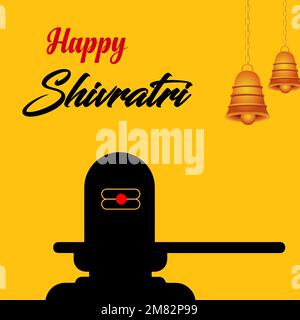 Maha Shivratri Festival Greeting Background Illustration. Stock Photo