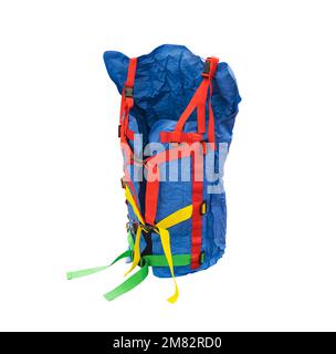 nylon bags hold various tools inside a compartment isolated on white Stock Photo