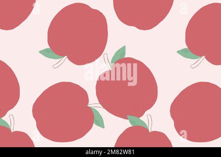 Vector seamless apple pattern pastel background Stock Vector