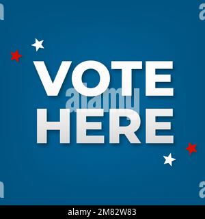 Vote here text vector with American star Stock Vector