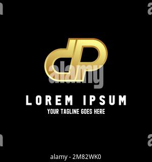 Simple Letter or word DP font in flip position and precision graphic icon logo design abstract concept vector stock. associated with initial monogram Stock Vector