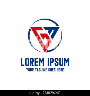 Simple letter or word FG or GF font in triangle with circle arrow image graphic icon logo design abstract concept vector stock initial or fitness Stock Vector