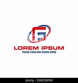 Simple letter or word FG or GF font in block or negative space with cutting circle graphic icon logo design concept vector stock initial or fitness Stock Vector