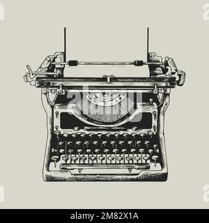 Retro typewriter logo vector business corporate identity illustration Stock Vector