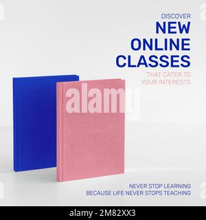 New online classes template vector future technology Stock Vector