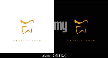 E letter tooth logo design is unique and attractive Stock Vector