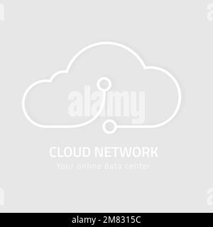 Minimal cloud icon vector digital networking system Stock Vector