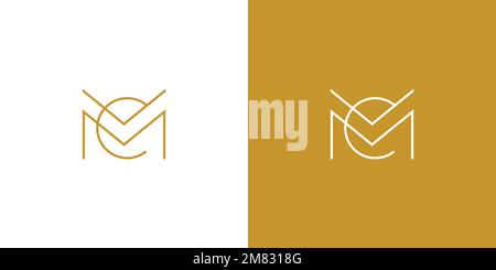 MC letter initial logo design sophisticated and modern 2 Stock Vector