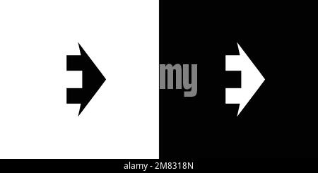 Modern and powerful Letter E and move symbol combination logo design Stock Vector