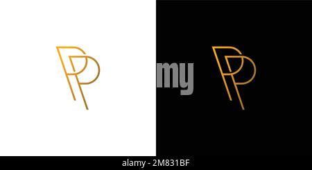 Modern and simple PP initials logo design Stock Vector