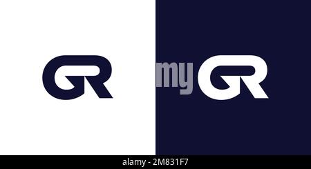 Modern and strong  letter GR initials logo design Stock Vector