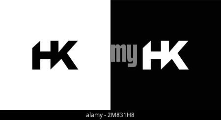 Modern and strong letter HK initials logo design Stock Vector