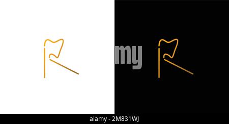 R letter tooth logo design is unique and attractive Stock Vector