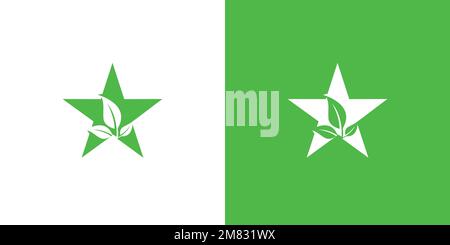 Modern and unique nature star logo design Stock Vector