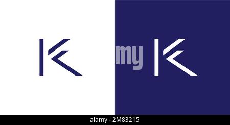 Modern and unique letter KF initials logo design Stock Vector