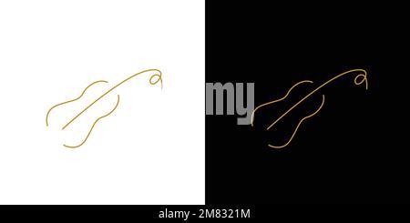 Simple and unique Violin abstract logo design Stock Vector