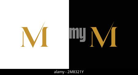 The initials logo letter MV is elegant and luxurious design Stock Vector