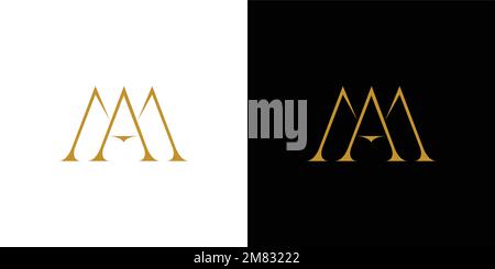 The initials logo letter AM is elegant and luxurious design Stock Vector