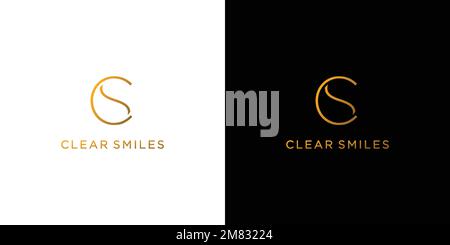 The initials logo letter CS is elegant and luxurious design Stock Vector