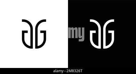 Unique and modern AG letter initial logo design Stock Vector