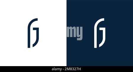 Unique and modern GJ letter initial logo design Stock Vector