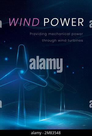 Wind power poster template vector environment technology Stock Vector