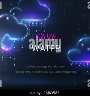 Save water environment template vector Stock Vector