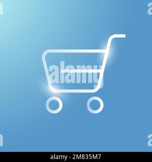 Shopping cart vector technology icon in silver on gradient background Stock Vector