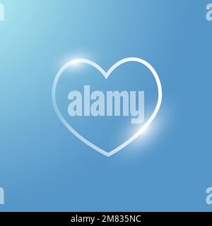 Heart vector technology icon in silver on gradient background Stock Vector