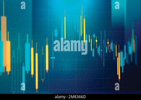 Stock market chart technology vector blue background Stock Vector