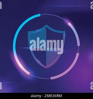 Security shield vector cyber security technology Stock Vector