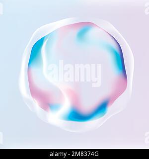 Virtual assistant technology circle vector graphic in neon pink Stock Vector