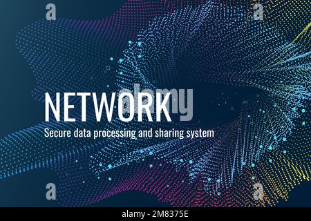 Network connection technology template vector in dark blue tone Stock Vector
