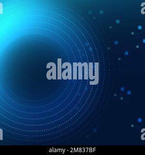 Technology circle blue background vector in digital transformation concept Stock Vector