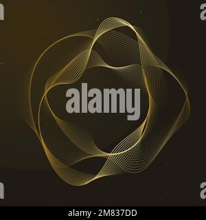 Virtual assistant technology vector irregular circle shape in gold Stock Vector