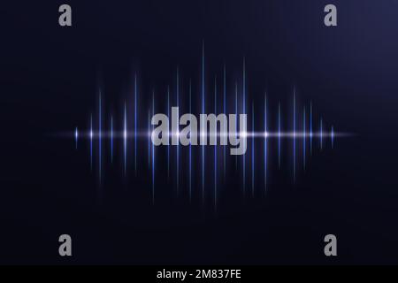 Music equalizer technology black background vector with blue digital sound wave Stock Vector