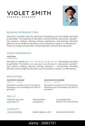 Minimal Resume editable template vector CV builder for professionals Stock Vector