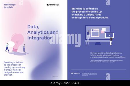 Technology editable template vector set Stock Vector