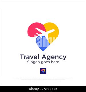 Lovely Journey travel logo design vector, best for travel agency, holiday, business company icon logo inspiration Stock Vector